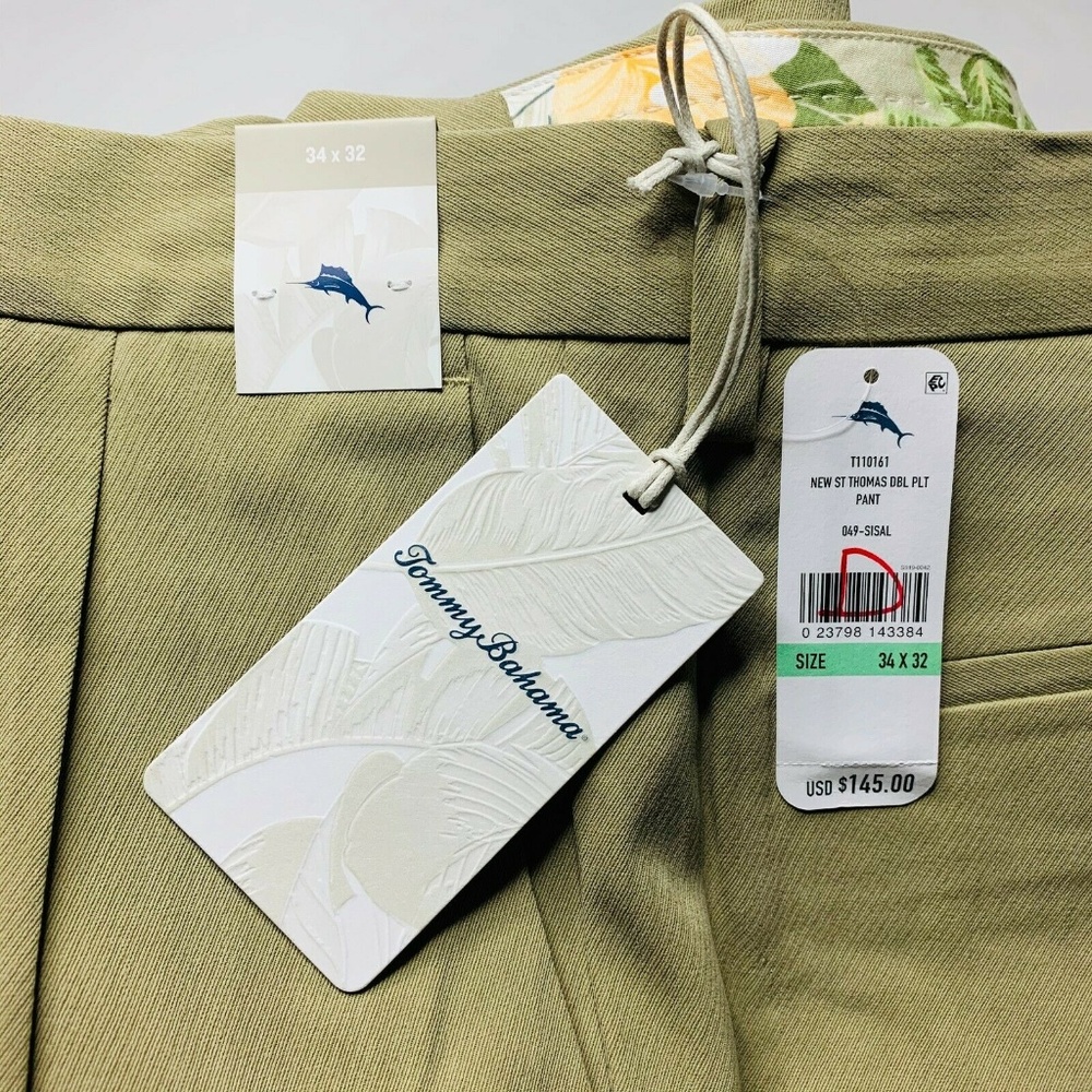 Tommy Bahama Pants Sz 34 Waist 32 Inseam Silk New - Picture 8 of 8